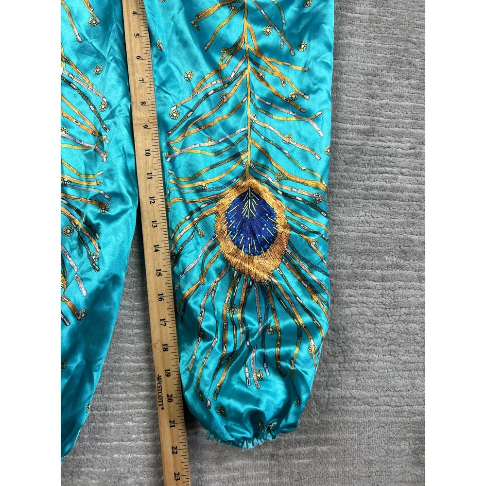 Disney Costume Girls M 8-10 Teal Aladdin Jasmine Peacock Jumpsuit Cape 2pc Set - Picture 4 of 12